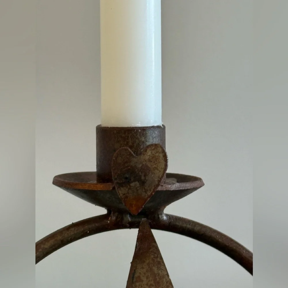 Rustic Handmade Star and Heart Candle‎ Holder